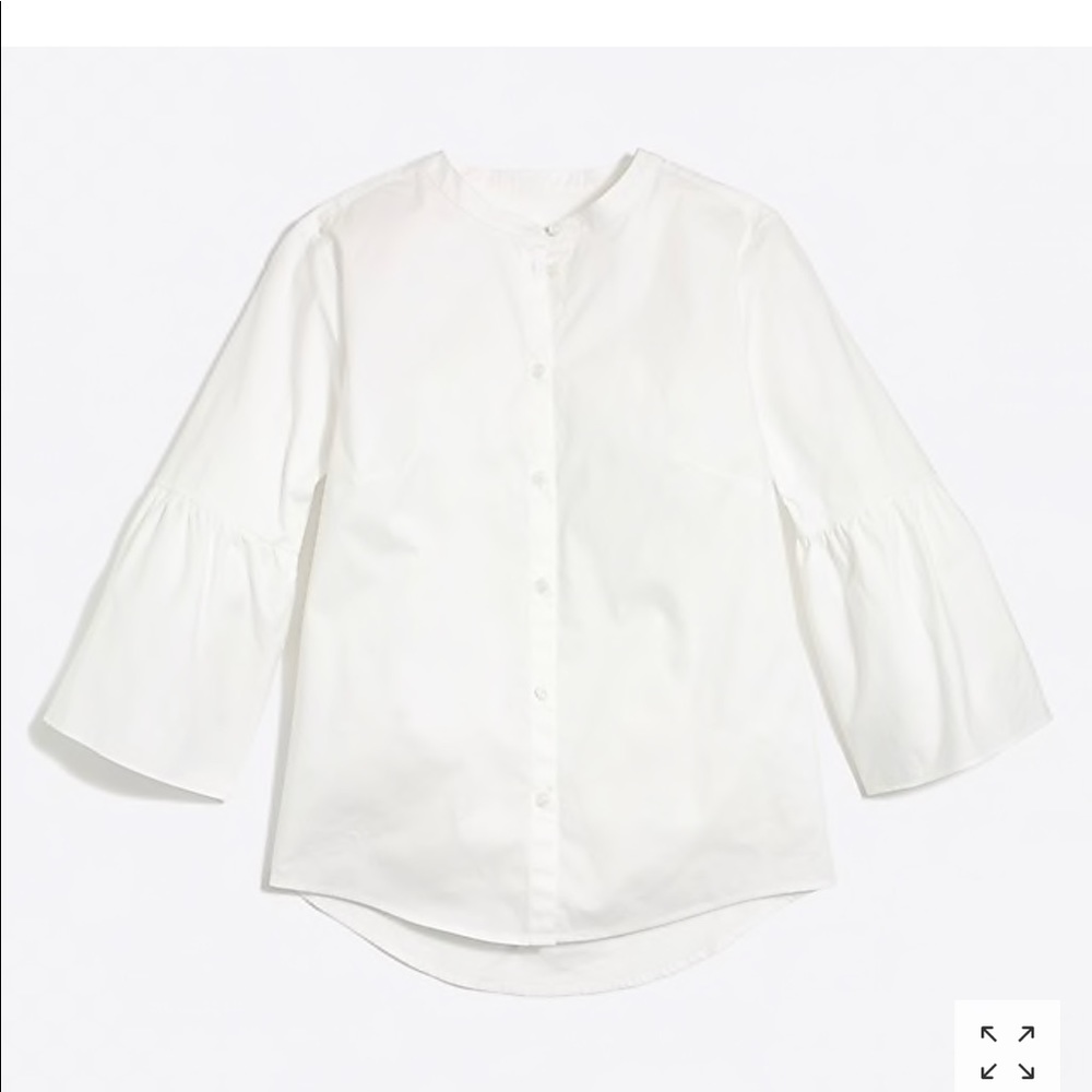 J crew white long bell sleeve top